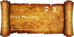 Pete Mariann névjegykártya