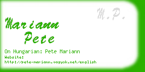 mariann pete business card